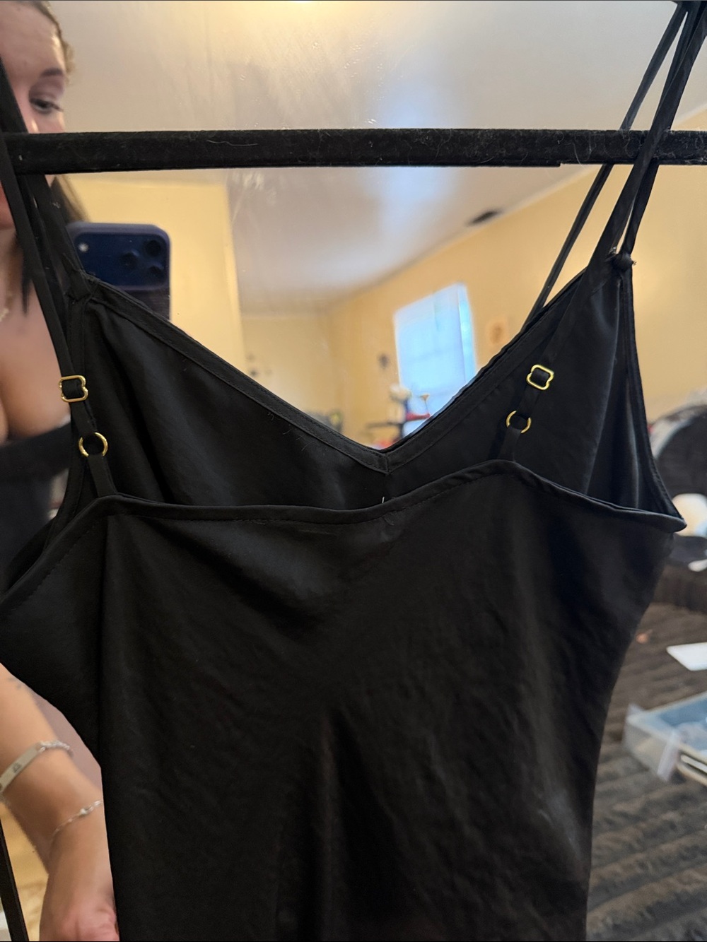 MICHAEL Michael Kors Black Slip Maxi Dress with V-Neck - Picture 6 of 6
